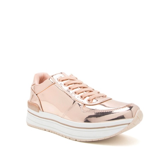 rose gold platform sneakers